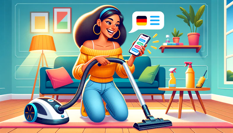 Evde temizlik yaparken Almanca konuşmayı öğrenin! Pratik yapma, dil becerilerini geliştirme ve çok dilli olma fırsatını kaçırmayın.