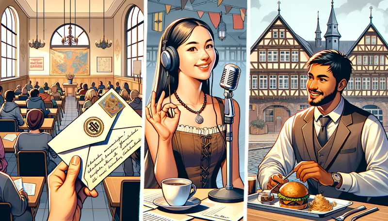 Almanca ifadelerle teşekkür etme ve cevap verme tekniklerini keşfedin. Sözlük anlamları, dil bilgisi ve örnek cümleler ile öğrenin.