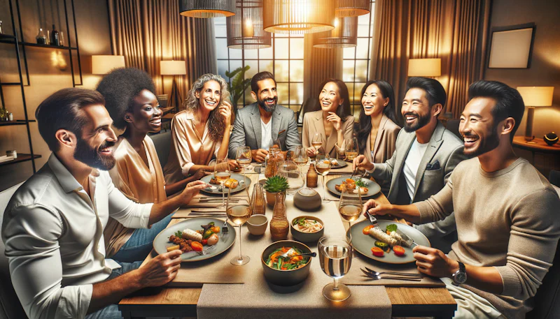 Sevdiklerinizle keyifli bir akşam yemeği için Almanca cümleler öğrenin. Yemek, sohbet ve dil bilgisi bir arada. Almanca konuşma becerinizi geliştirin!