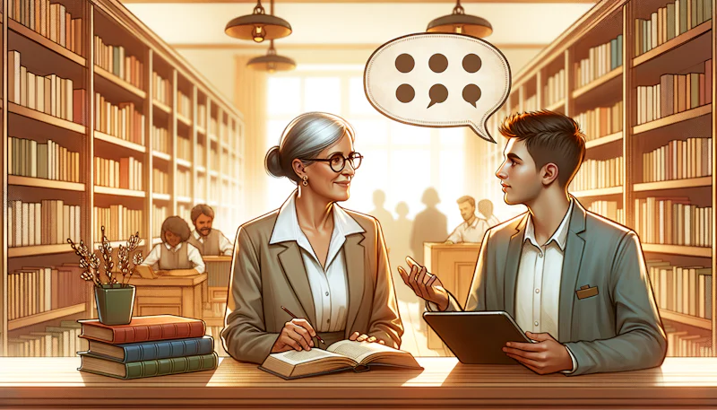 Almanca'da kütüphanecilik ifadeleri öğrenin! Pratik Almanca cümleler ve dil bilgisi ipuçları ile kütüphane terminolojisinin yolunu açın.