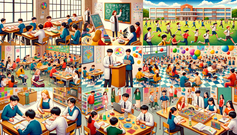 Korece'de okul ve sınıf aktiviteleri öğrenin! Temel ifadeler, cümleler ve kısa diyaloglar ile dil becerinizi hızla geliştirin.