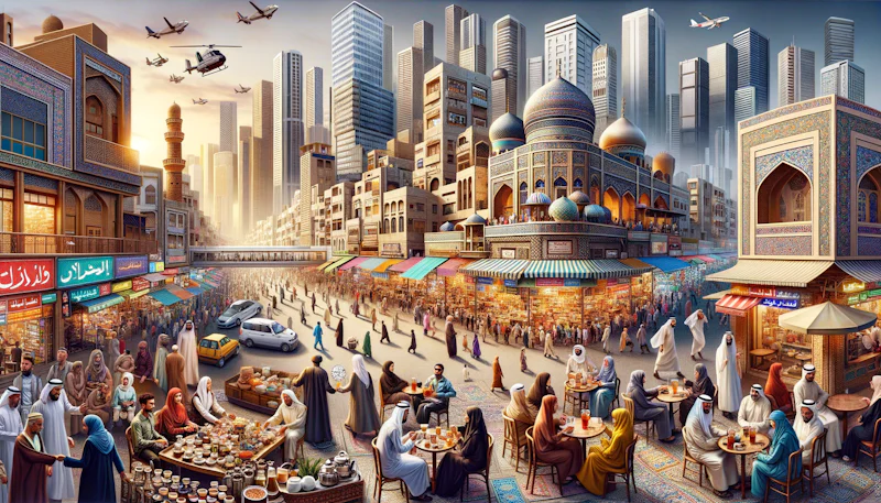 Arap dünyasında yaşanan şehir hayatını ve kentsel ifadeleri ele alan bu içerik, sizi Orta Doğu kültürüne yakınlaştıracak. Şehirleşmeyi keşfedin!