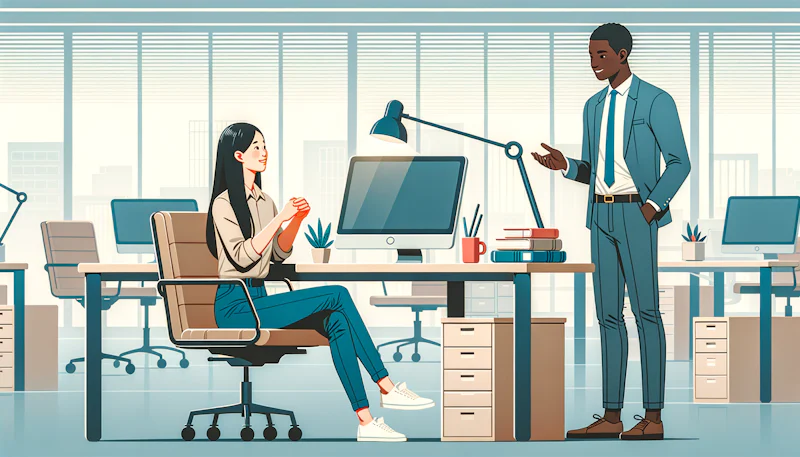 Korece'de işyerinde nasıl iletişim kurulur? Günlük işyeri dialogları ve profesyonel Korece konuşmaların sırlarını keşfedin.