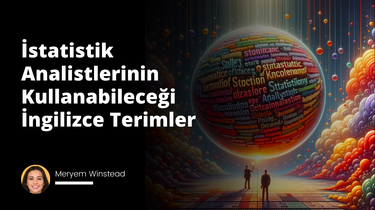 Bu görsel, dijital illüstrasyon sanat formunda tasarlanmıştır ve bir 'İstatistik Analistlerinin Sözlüğü' konsepti üzerine odaklanır. İçeriği, çeşitli İngilizce istatistiksel terminolojinin tanımlarını içeren bir dizi bulut metni ve tablolarıdır. Rengarenk ve çeşitli büyüklüklerdeki bu bulut metinler, bir vatka gibi değil, aksine bir bilgi denizinde yüzüyor gibi hissettiren büyük bir cam küreyi süslüyor. İki istatistik analisti, bu cam küresi incelerken görülür. Sanatçı, hayali bir karakter olan ve genellikle içgörü ve analizle ilişkilendirilen Bay Bilgi olarak bilinen bir karakteri ana oyuncu olarak seçmiştir. Bay Bilgi, geniş açılı bir 35mm lensle çekilmiş olsaydı, tüm sahnenin merkezinde yer alırdı. Renk paleti, sıcak ve davetkar tonlardan oluşur; canlı kırmızılar, portakal turuncuları ile yumuşak sarılar, mor ve yeşillerle bütünleştirilmiştir. Her iki karakterin de yüzleri heyecan ve merakla doludur ve çevrelerindeki bilgi bolluğuna doğru bakarlar. Sahnede ışık, yüksek yerden gelerek büyüleyici bir parlaklık yaratır ve genel atmosfer kendinizi bilginin ortasında kaybolma duygusu gerçekleştirir. İster bilgi yönünden yoğun olan bir atmosfer olsun, isterse sırf görsel etki için olsun, bu dijital illüstrasyon, istatistiği daha anlaşılır ve erişilebilir kılar.