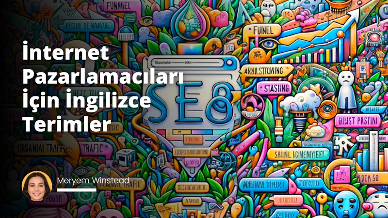 Bu görsel, dijital illüstrasyon sanat formuna dayanmaktadır ve renkli, karmaşık bir tasarım sunar. Oldukça tanınmış bir dijital sanatçı olan Anna Zhukova'nın çizim tarzına benzer, detaylara odaklandığı, çizgi-yüzleri ve minik objeleri kullanmayı tercih ettiği ve sahnelemeyi anlamla yüklediği görülür. İnternet pazarlamacılığına dair bir dizi İngilizce terim, her biri alakalı sembollerle etkileyici bir düzene yerleştirilmiştir. 'Funnel', 'Algorithm', 'Organic Traffic' gibi terimler küçük karakterler ve eğlenceli sahnelerle kendini gösterirken, arka plan anahtar kelime 'SEO' harfleri ile doludur. Renk skalası genellikle soft renkler ve pastellerden oluşuyor; mavi, yeşil ve pembe tonları hakimdir. Üzgün ya da sevinçli, çeşitli yüz ifadeleri çalışmanın çeşitli kısımlarında kendini gösterir, bu da kullanıcının dikkatini çeker ve merakını uyandırır. Aydınlatma ve genel atmosfer açısından, görsel parlak ve canlıdır; bu durum çalışmanın genel neşeli ve enerjik temasını güçlendiren bir faktördür. Kısacası, bu illüstrasyon internet pazarlamacılığının karmaşık dünyasını neşeli ve eğlenceli bir biçimde yansıtır.