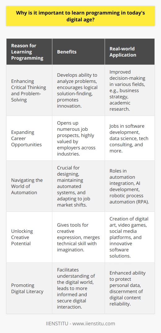 Why Should You Learn Programming? | IIENSTITU