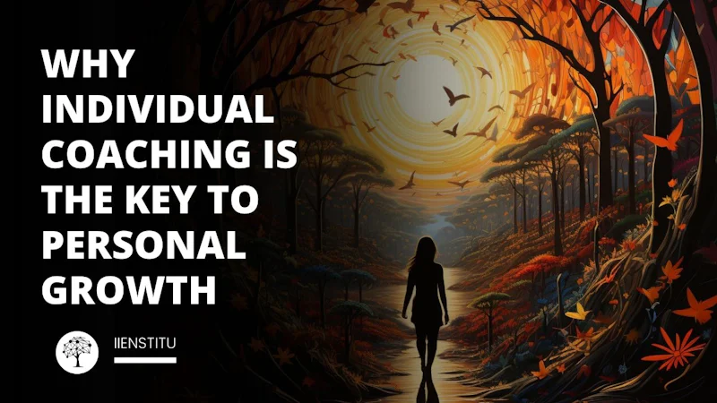 Visualize a serene, sunlit path through a lush, vibrant forest, representing the journey of personal growth. At the beginning of the path, a figure stands, symbolizing an individual at the start of their coaching journey. They are looking forward, exuding a sense of readiness and anticipation. Along the path, various symbols of growth and transformation are subtly integrated, such as a caterpillar transforming into a butterfly, a seedling growing into a towering tree, and scattered light beams penetrating the foliage, symbolizing enlightenment and clarity. Further down the path, towards the sunlit clearing, the figure is seen again, but this time they are walking confidently, having grown in stature and clarity, embodying the transformation achieved through coaching. The entire scene is imbued with a warm, golden light, enhancing the sense of positivity and potential that individual coaching unlocks.
