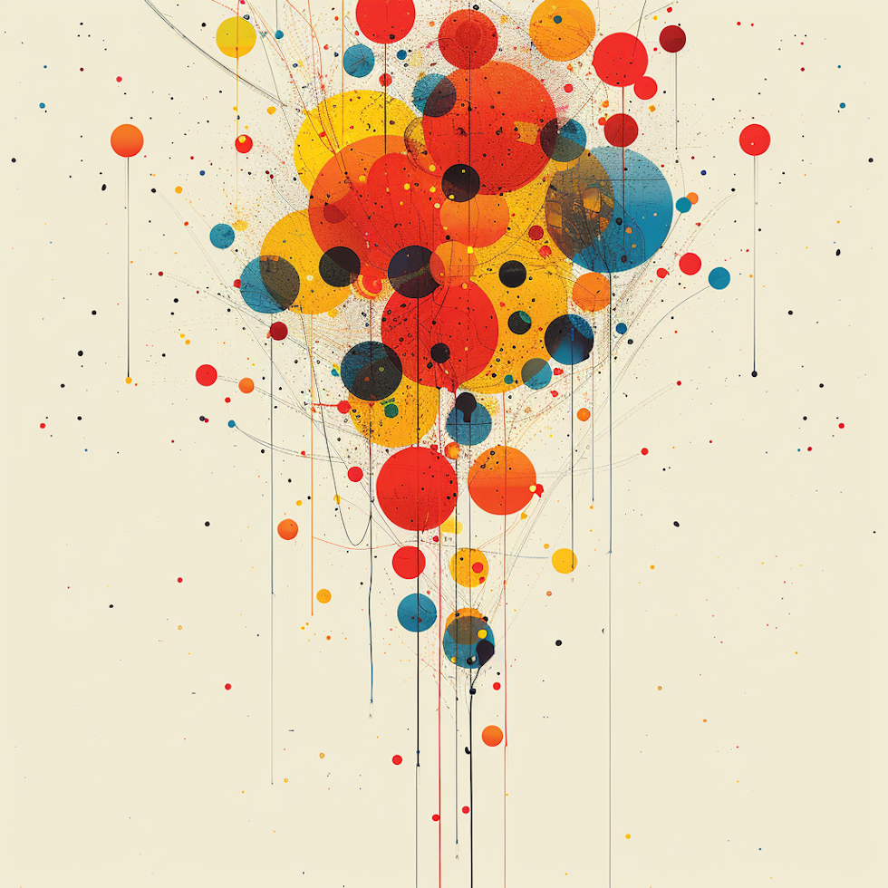 This image represents exploring the world of statistical analysis. The colored balloons represent different data sets, and the labels on each balloon indicate the characteristics and size of the data sets. The sky represents the limitless possibilities that can be discovered through statistical analysis.