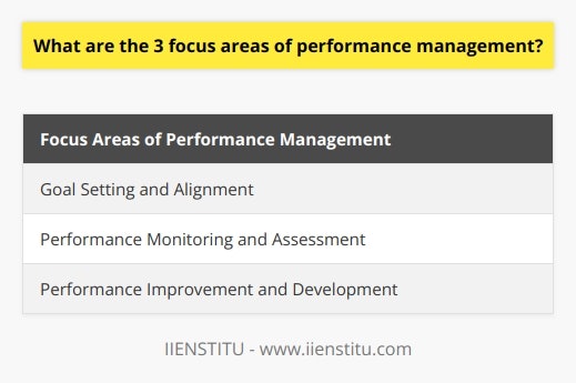 By focusing on these three areas, goal setting and alignment, performance monitoring and assessment, and performance improvement and development, organizations can effectively manage and enhance employee performance. This results in improved productivity, increased employee engagement, and ultimately, better organizational outcomes. IIENSTITU understands the importance of performance management and offers comprehensive solutions to assist businesses in achieving their performance management goals.