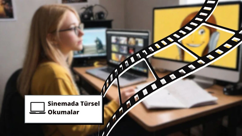 Hırslı bir kız (30'larında) modern bir çalışma alanında oturmuş, dizüstü imac'inde bir filmi analiz etmekle meşgul. Sarı saçları görünüyor. Öğrencinin etrafına çeşitli sinema türleri ve film teorisi hakkında kitaplar serpiştirilmiş. Film posterleri, kamera ve tripod gibi film yapım ekipmanlarıyla dolu rahat oda, tutkulu bir öğrenme ortamını yansıtıyor. Elinde notları ve kalemi olan öğrenci adanmışlığı simgeliyor ve 'Sinematik Tür Çalışmaları' başlıklı bir ders aracılığıyla film okuryazarlığını ve sinematik türlere ilişkin anlayışını geliştirmeye kendini adamış durumda.