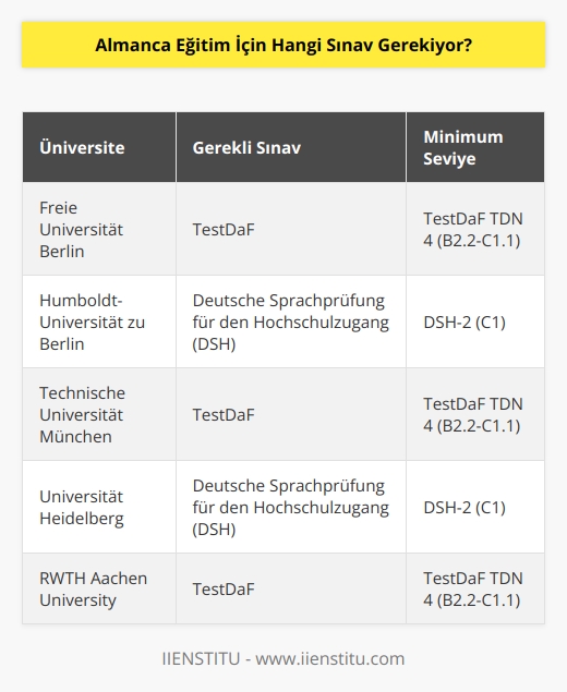 eğitim veren üniversiteler için    var. Bu sınavdan C1 ve B2 düzeyinde aldıkları notlarla çeşitli üniversitelere yerleştirilme imkanı elde ederler. 