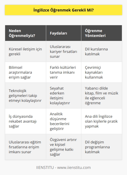 İngilizce artık herkesin bilmesi gereken bir dil. Çünkü dünya çapında ortak dil olarak kabul görüyor. Bu yüzden İngilizce öğrenmek neredeyse zorunluluk haline geldi.