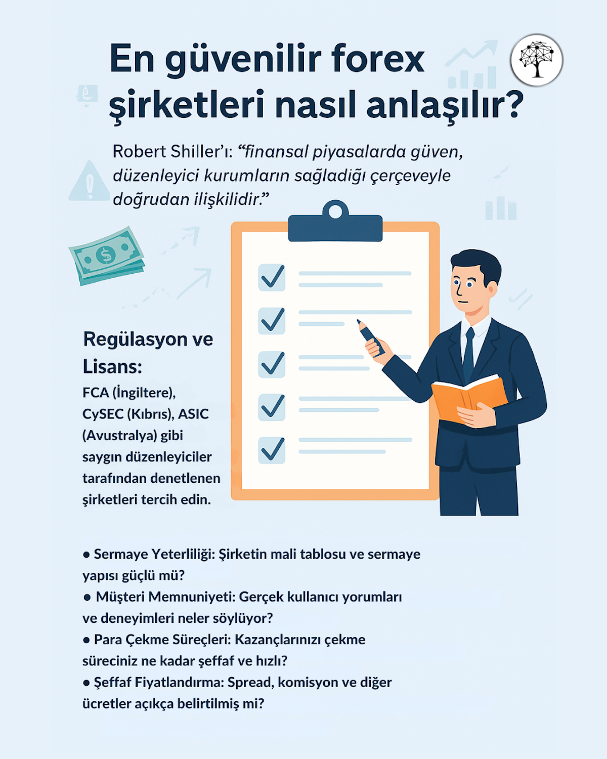 IIENSTITU: FCA (İngiltere), CySEC (Kıbrıs), ASIC (Avustralya) gibi saygın düzenleyiciler tarafından denetlenen şirketleri tercih edin.