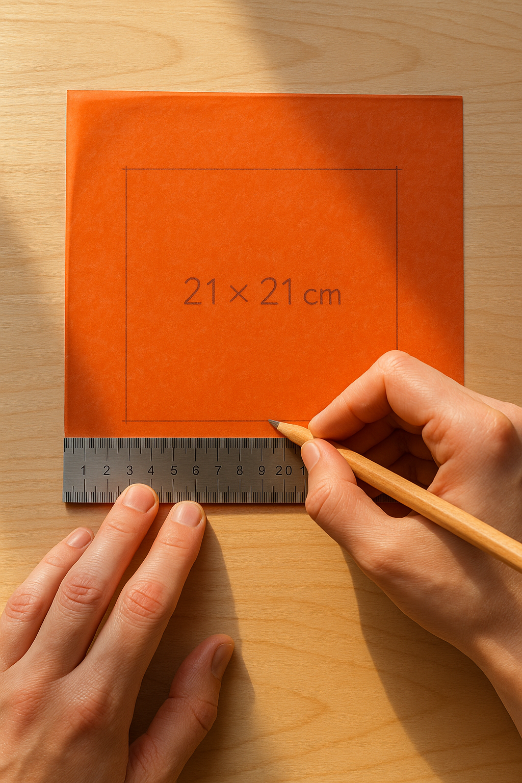 Cut a 21×21 cm Square