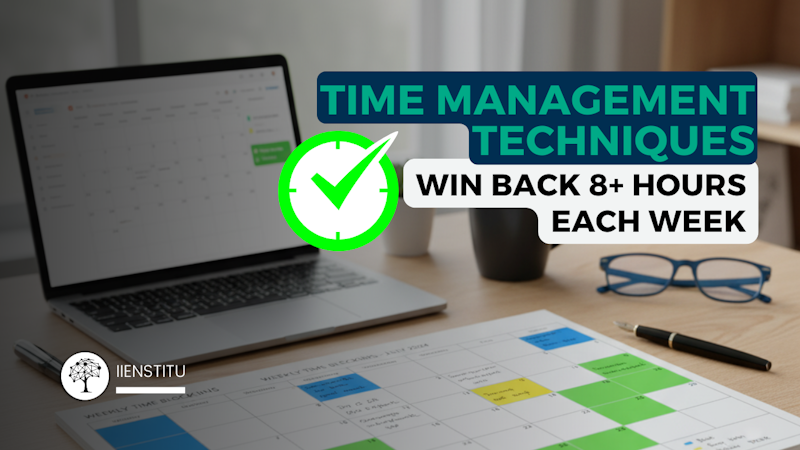 A professional's desk calendar with color-coded time blocking for deep work and meetings.