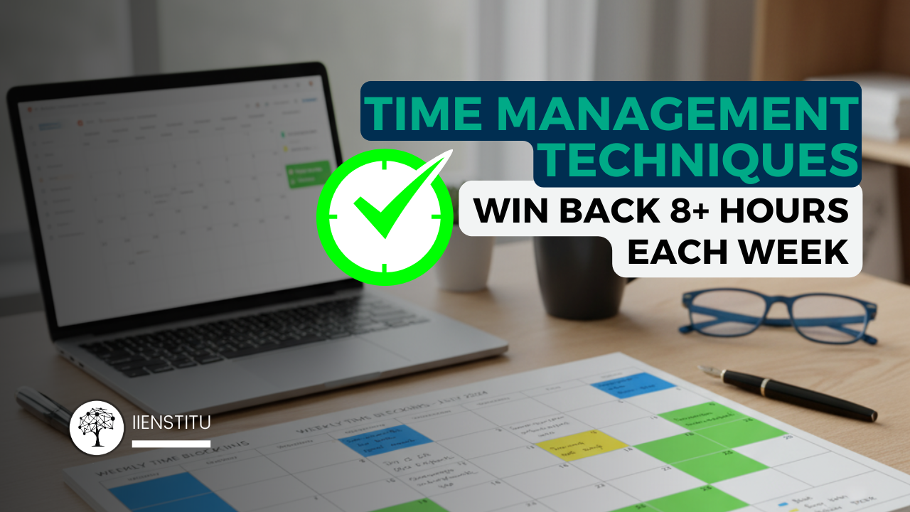 A professional's desk calendar with color-coded time blocking for deep work and meetings.