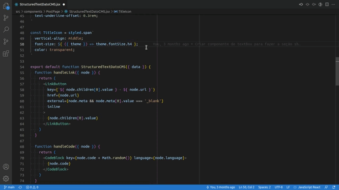 Animação mostrando o atalho VS Code de mover linha