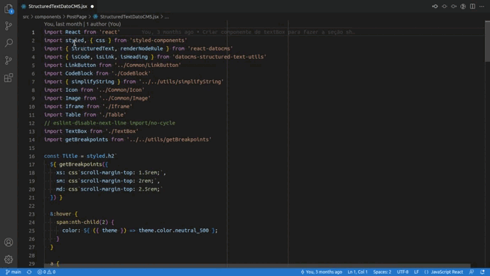 Animação mostrando o atalho VS Code de selecionar trechos repetidos no código todos de uma vez
