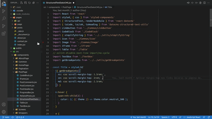 Animação mostrando o atalho VS Code para recolher pastar do Explorer
