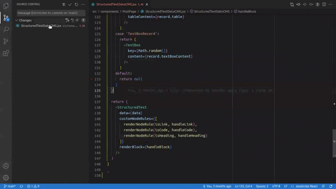 Animação do atalho VS Code para executar um "git add ."