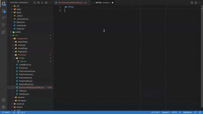 Animação do atalho VS Code para visualizar arquivo markdown