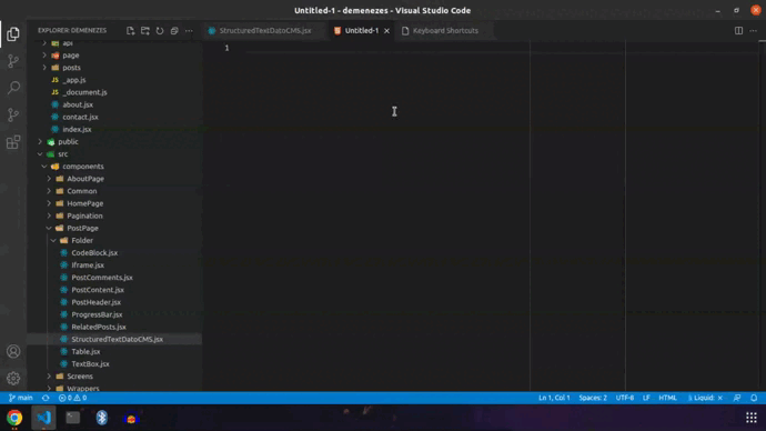  Animação do atalho VS Code de quebra de linha