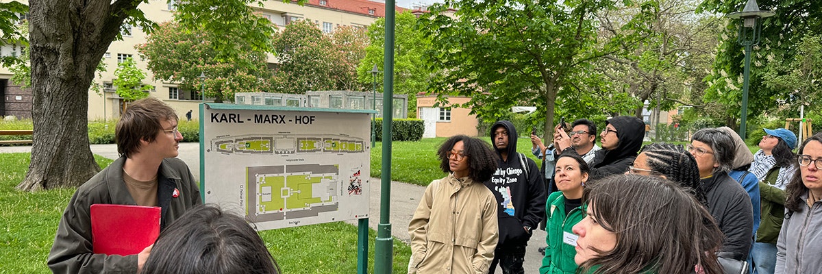 Our social housing delegation explores Karl Marx Hof in Vienna