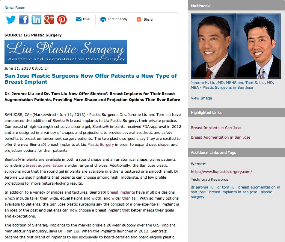 dr jerome liu, dr tom liu, breast augmentation in san jose, breast implants in san jose, plastic surgery