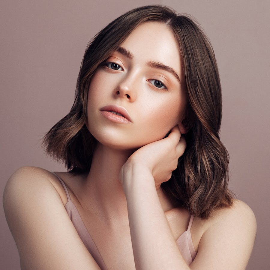 woman cradling neck