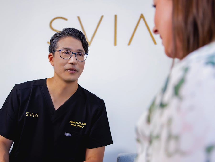 Dr. Liu with patient