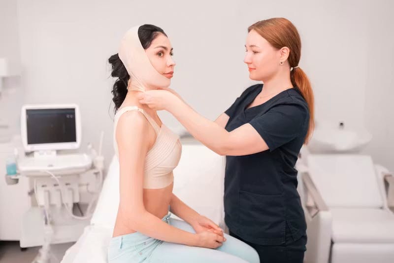 Doctor and Patient Post Plastic Surgery