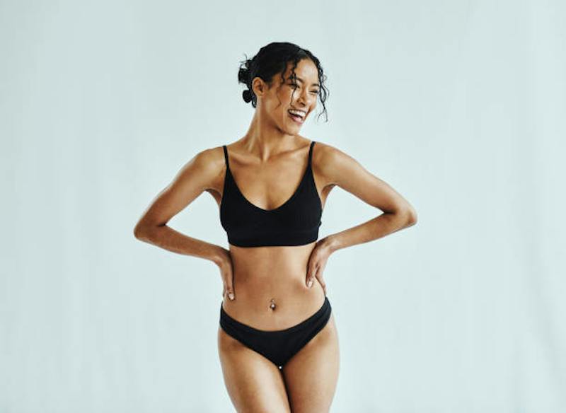 Woman Posing in her Bra and Underwear