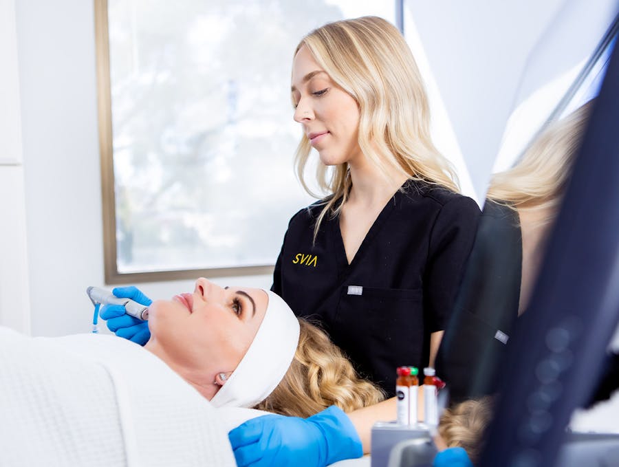 patient receiving hydrafacial
