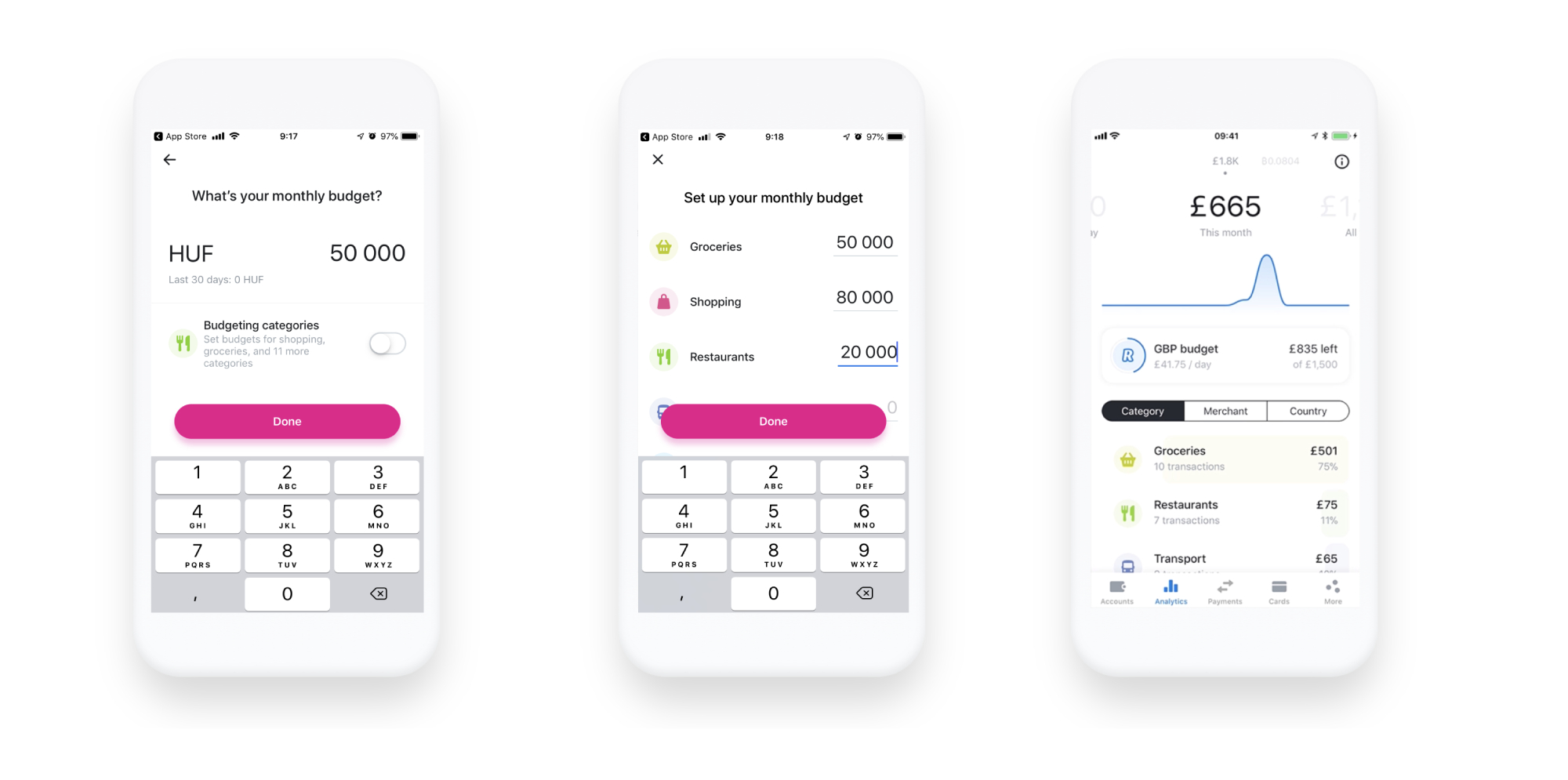 Revolut's budgeting feature