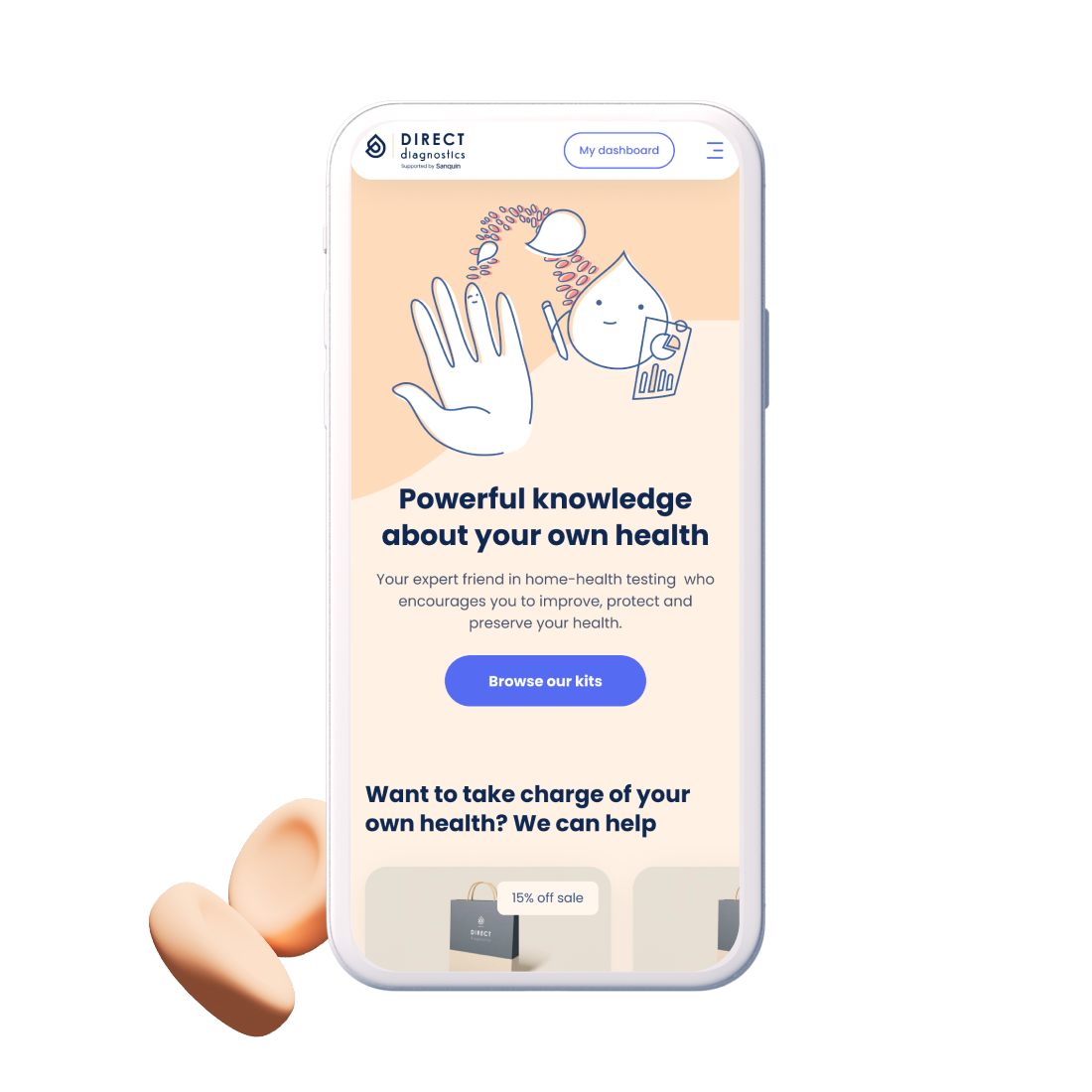 Direct Diagnostics x Supercharge case study: main mockup