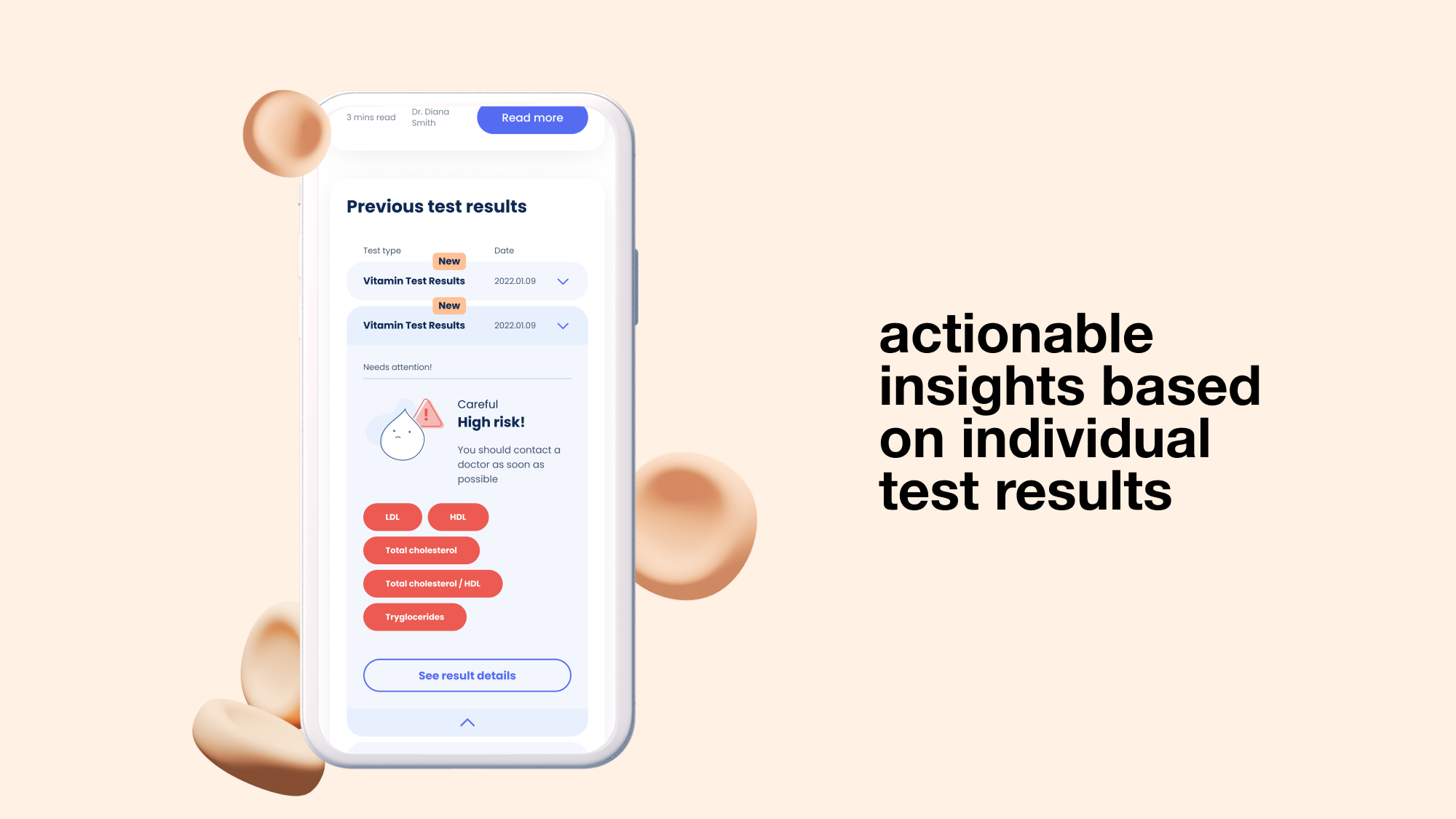 Direct Diagnostics Screen - actionable insights