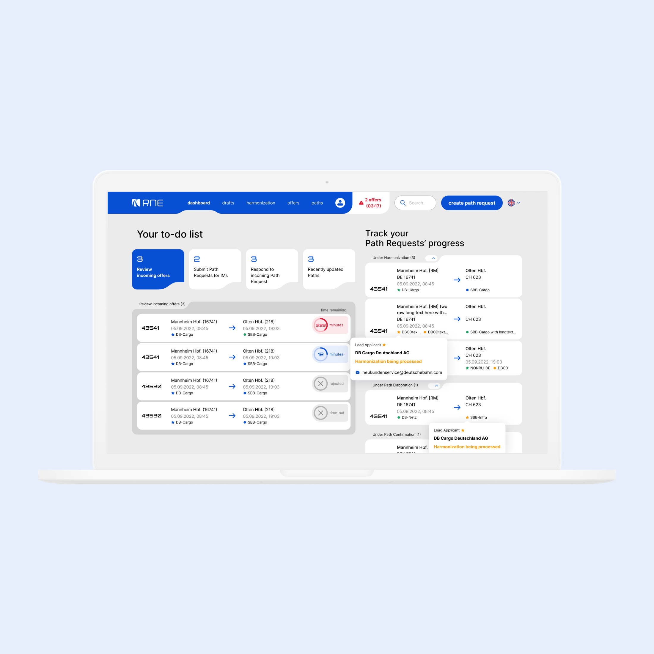 Railnet - front mockup