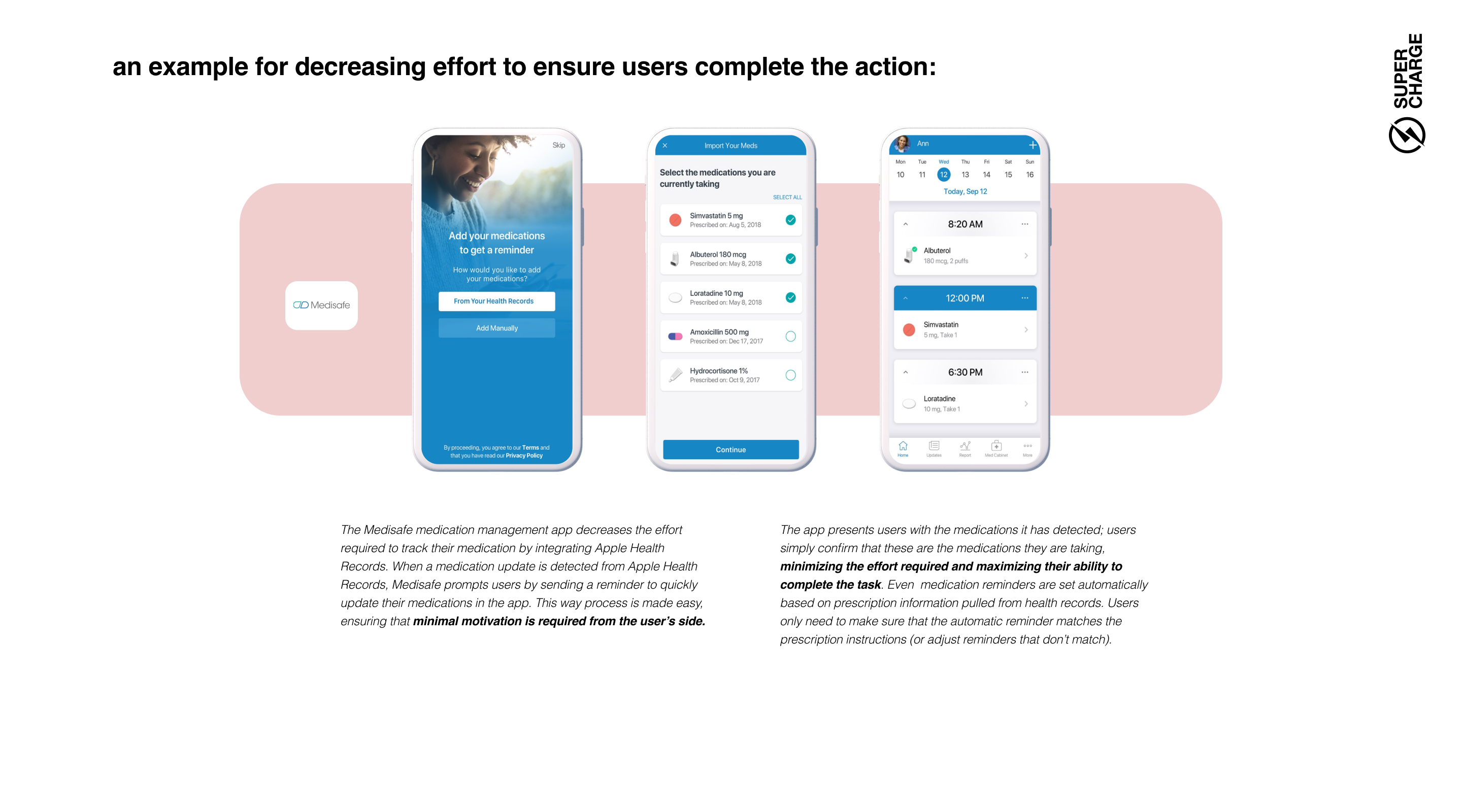 Decreasing effort to ensure users complete the action