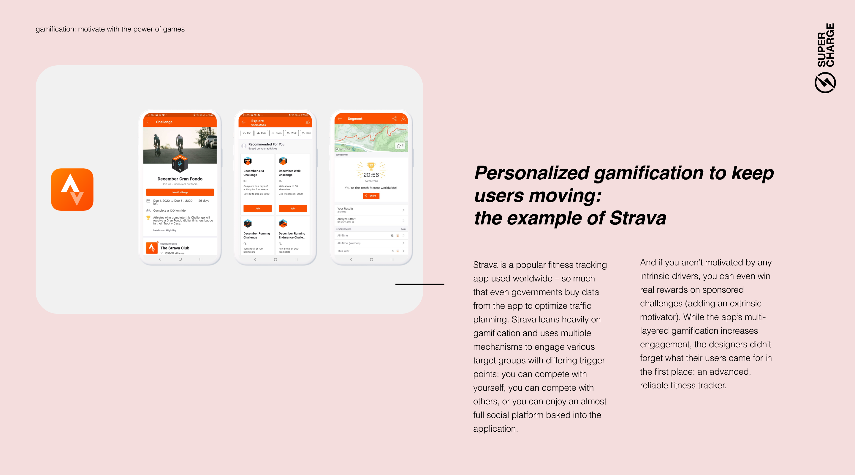 Strava app view