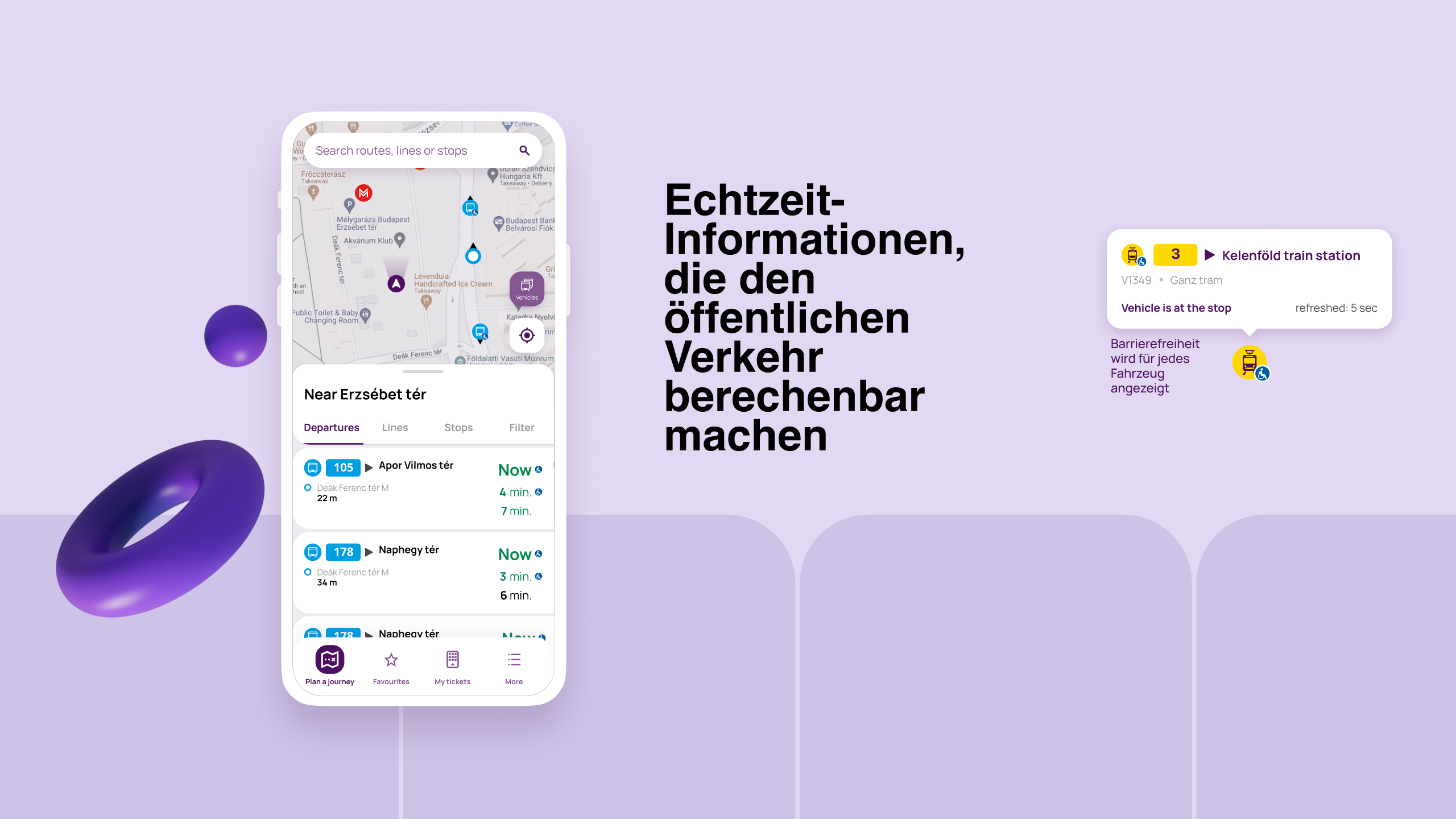 Budapest Go real time info - german