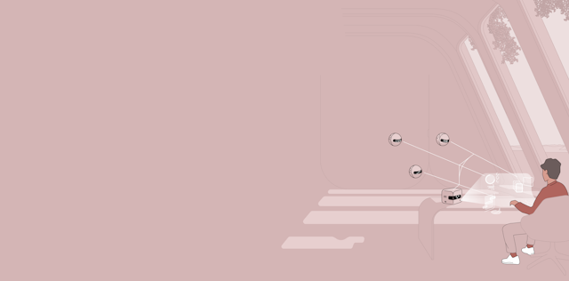 AI illustration Man working with the help of AI