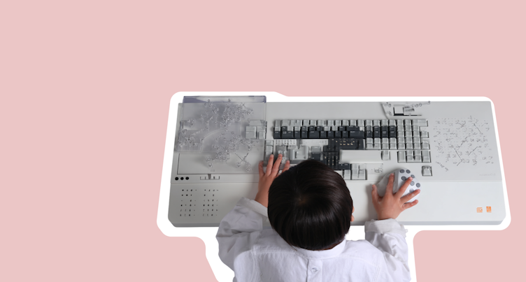 ai blog header Man prompting AI