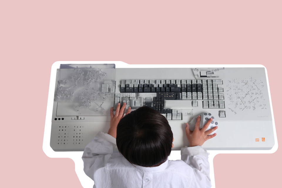 ai blog header Man prompting AI