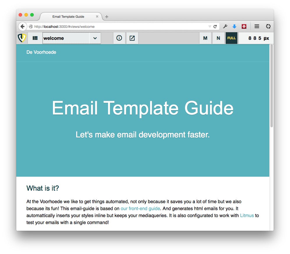Screenshot of the Email Template Guide