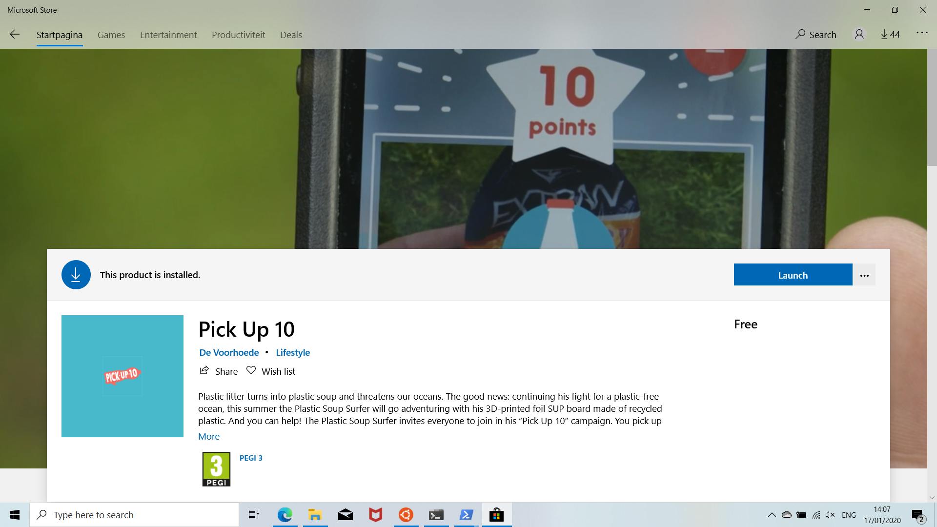 ​​Pick Up 10 in the Microsoft store