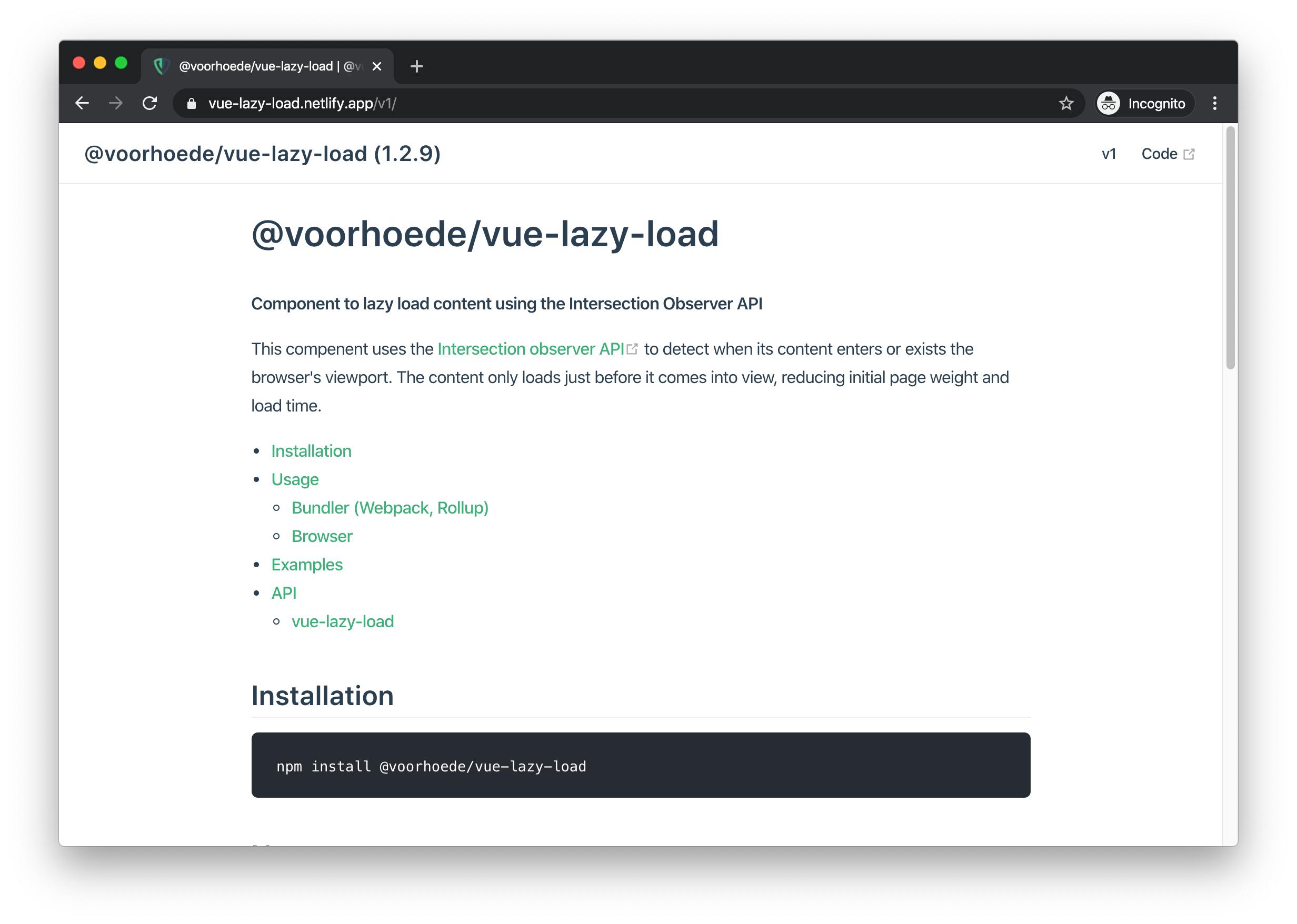 Component documented with VuePress