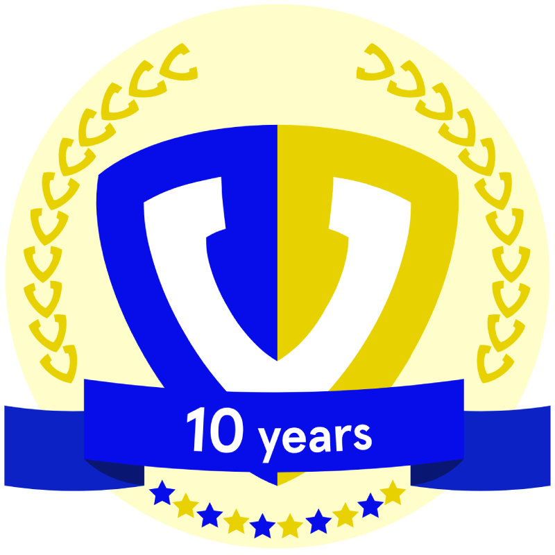 Voorhoede logo met 10 jaar banner