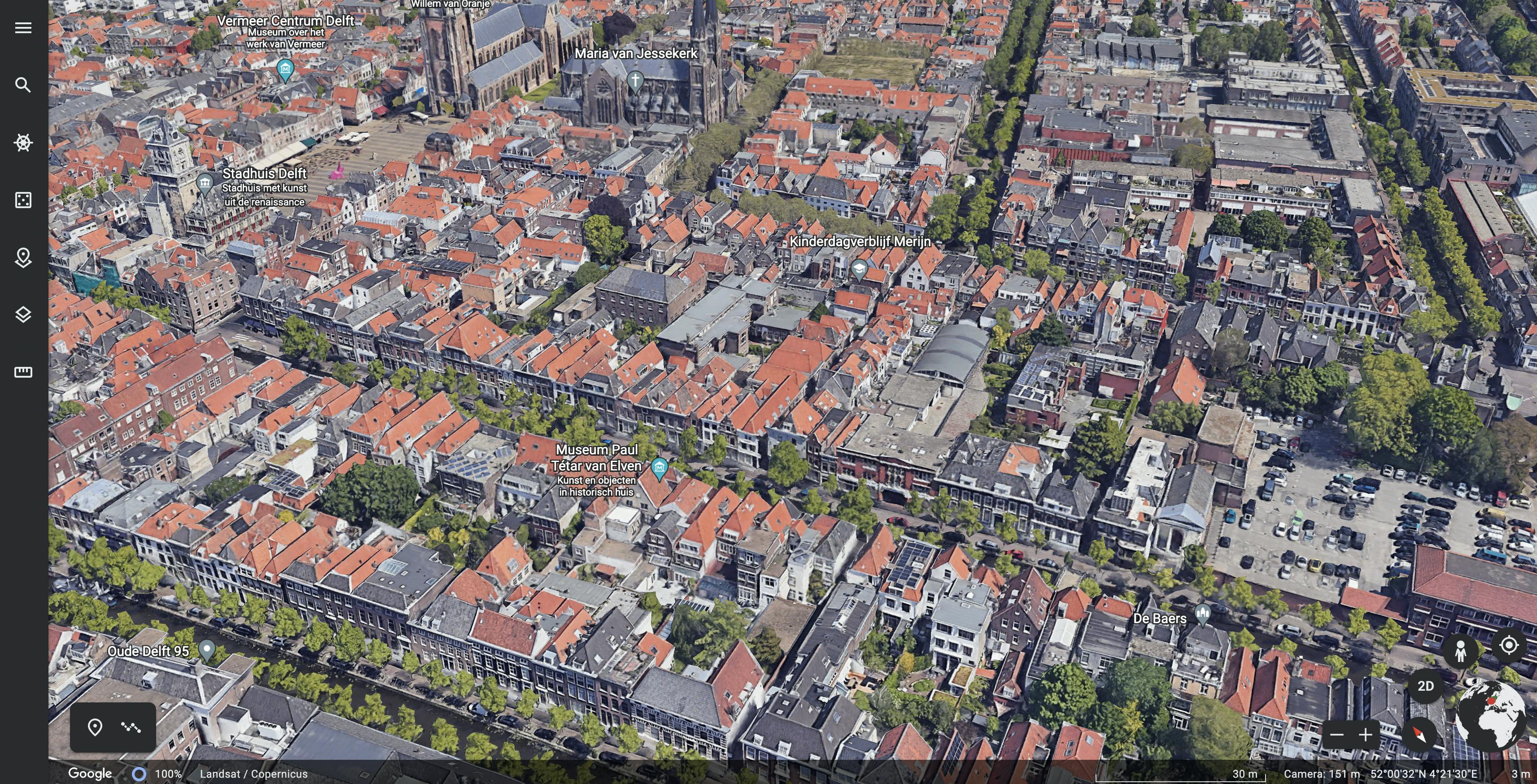 Google Maps 3D display of Delft