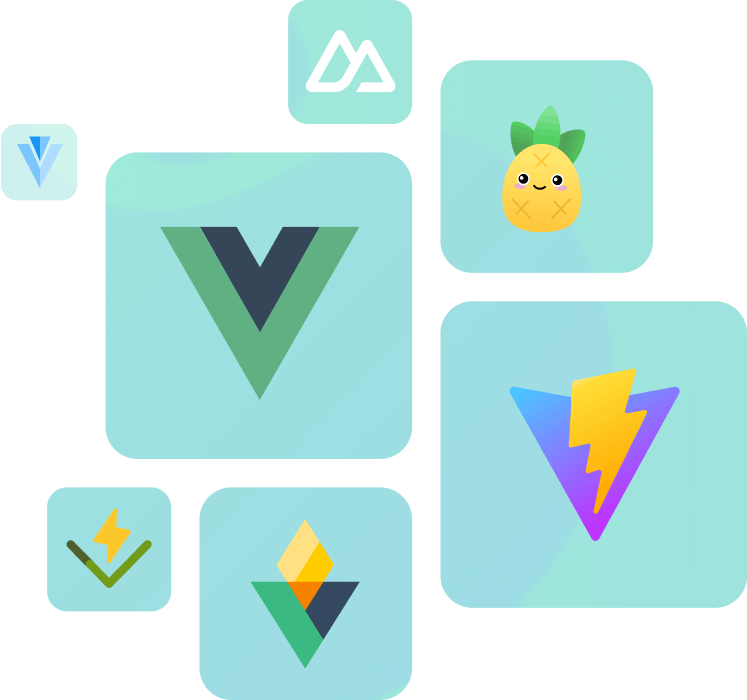 logos of the vue ecosystem