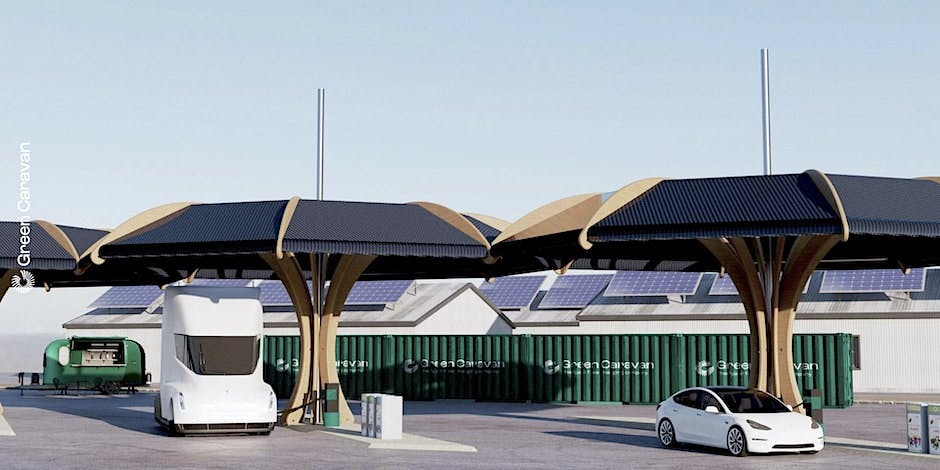 Cars on a fossil-free charging station